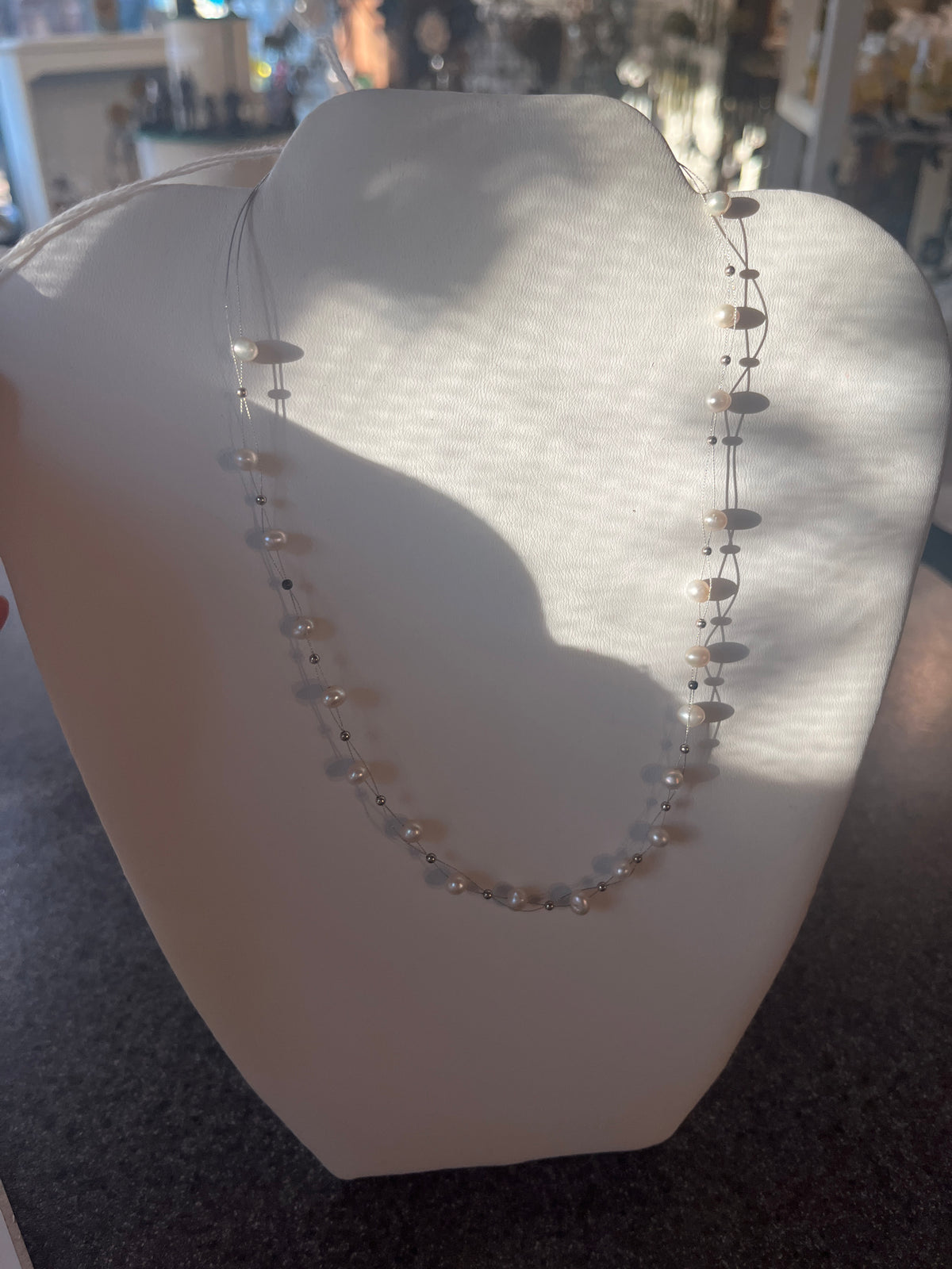 Pearl & silver bead necklace