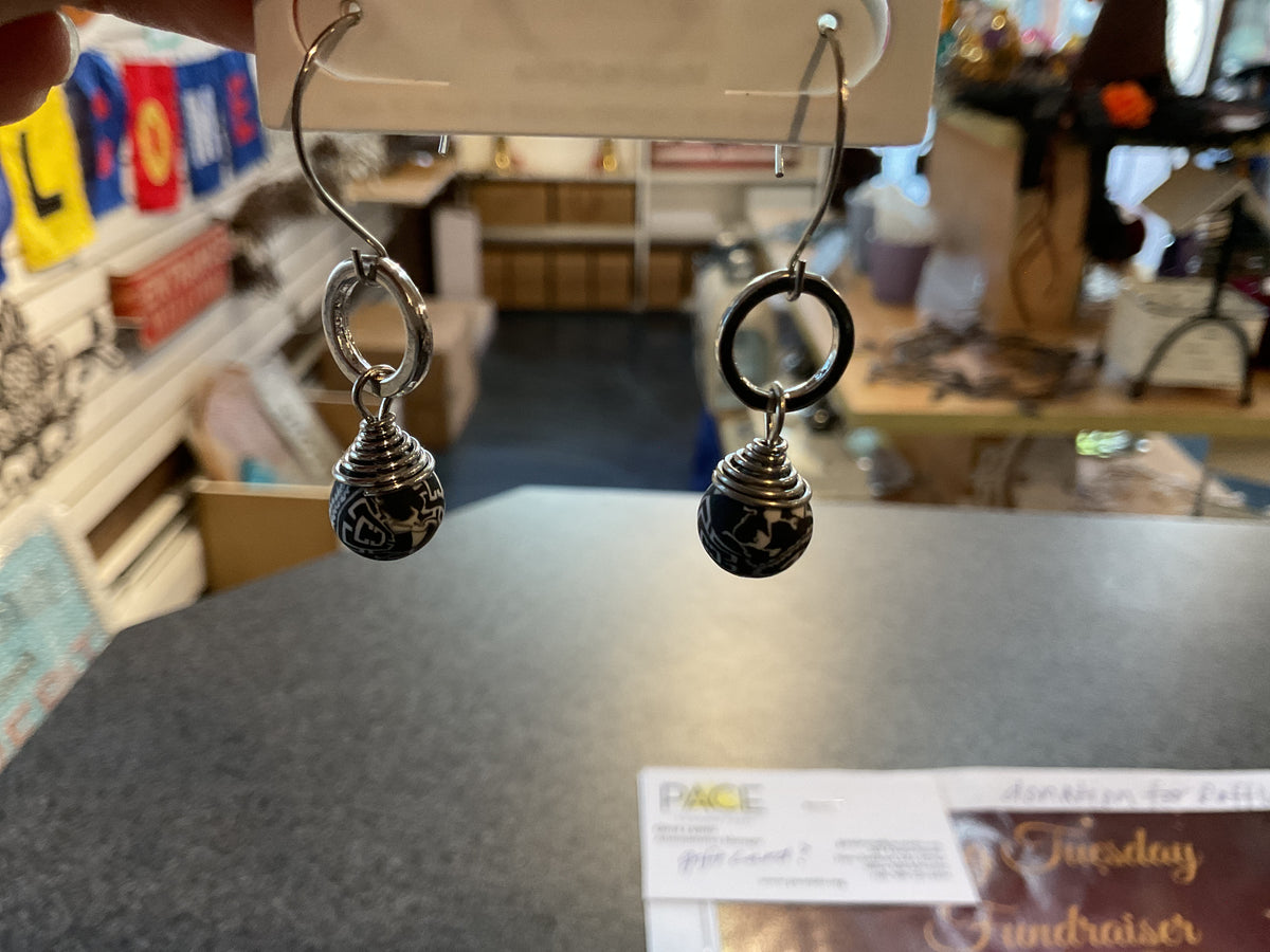 Black and White Earrings