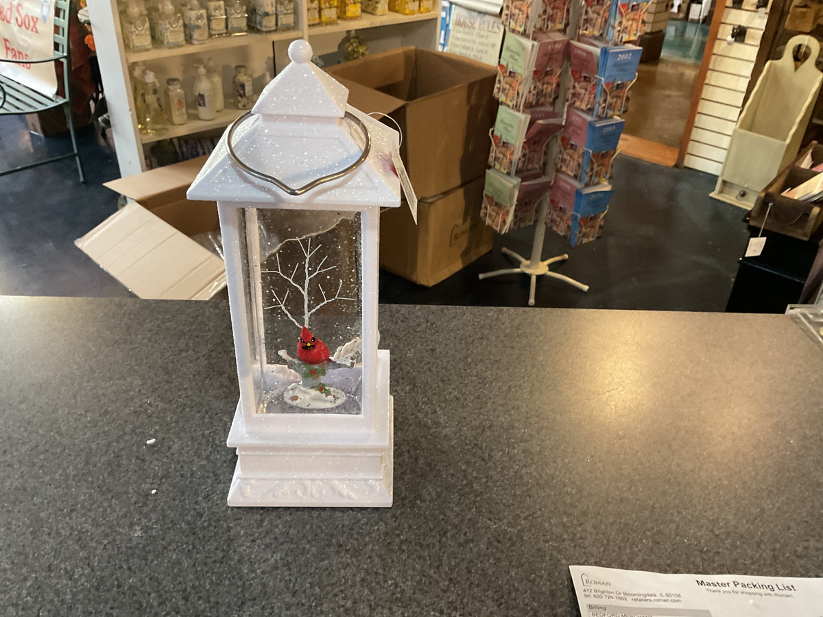 Lighted Swirl Cardinal Lantern