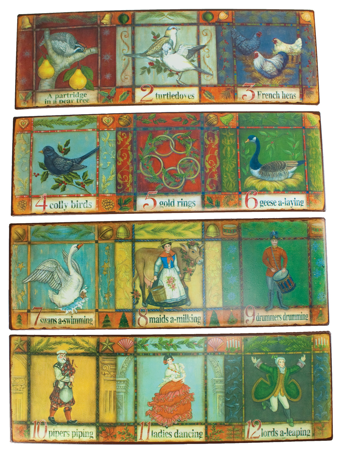 12 Days of Christmas Plaque (set of 4)
