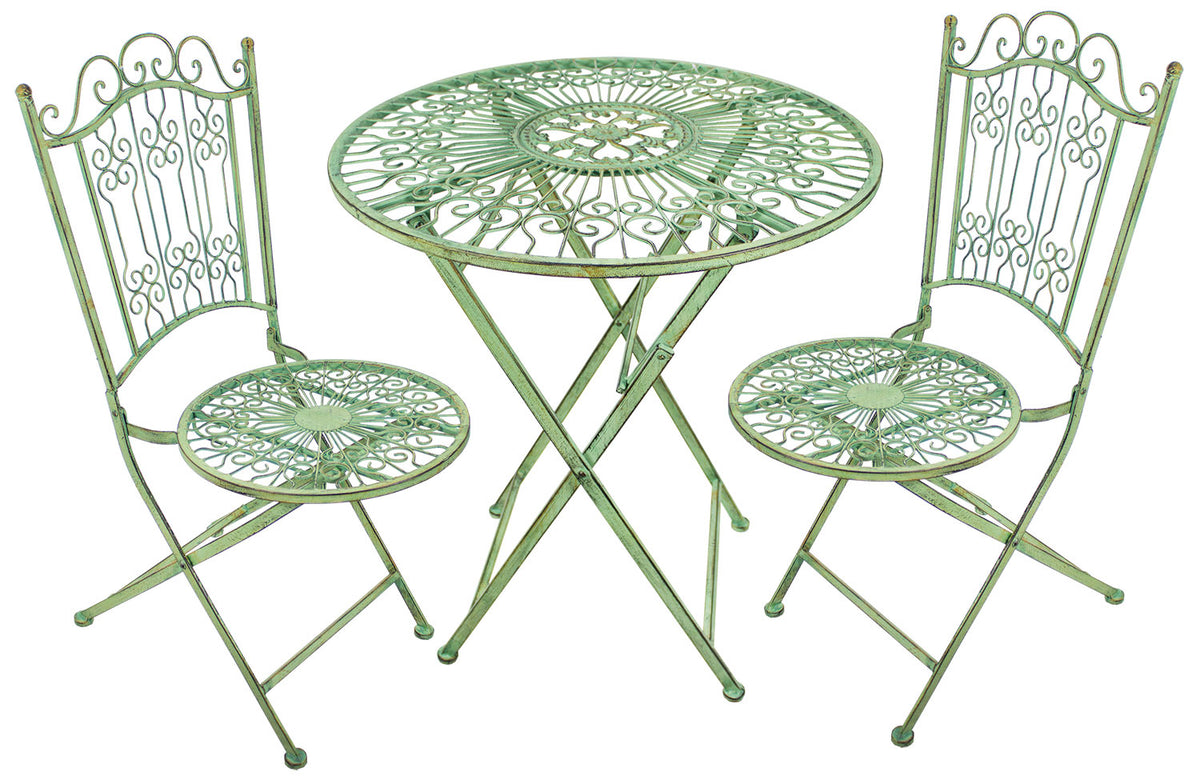 Wine For Two Bistro Set - Wrought Iron Table and Two Chairs