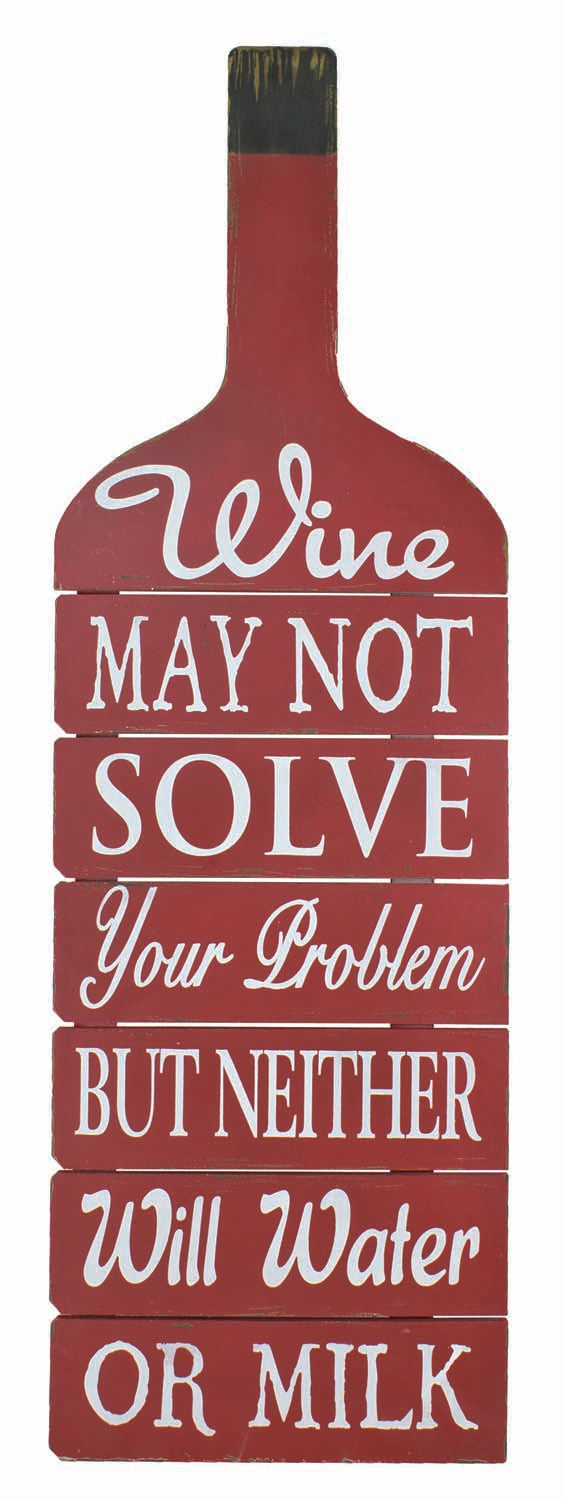 UW2463 Wine Or Milk Sign - Wood