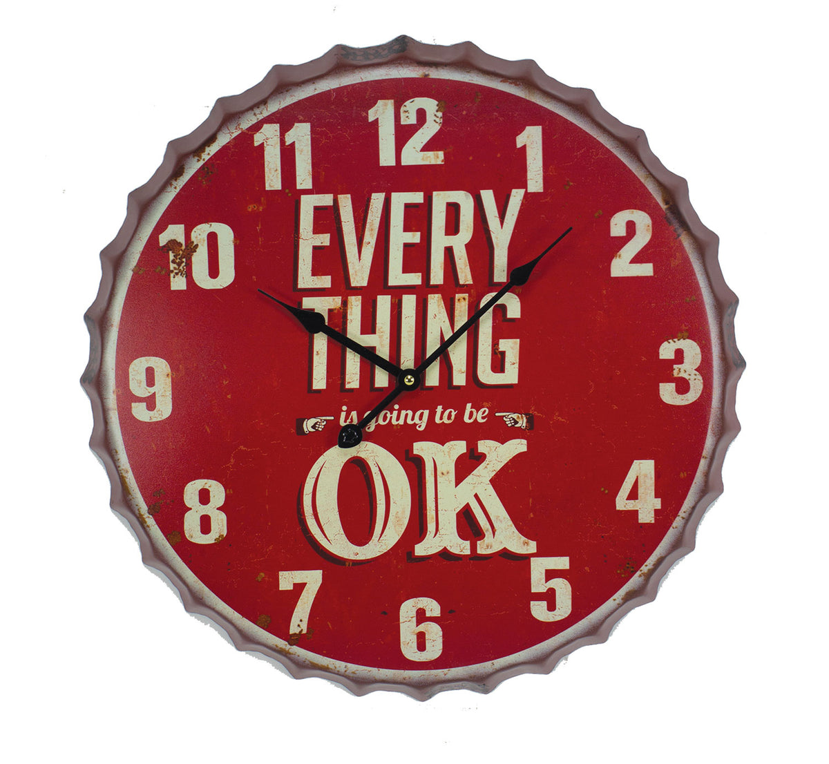 UW2505 Everything OK Clock - Red Tin