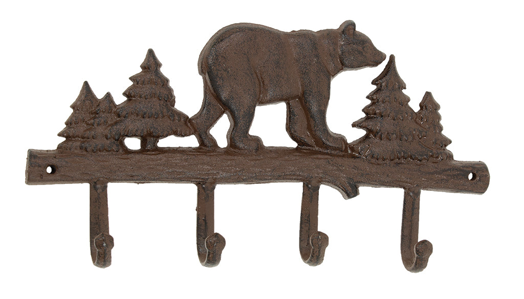 Bear Four Hook Key Rack