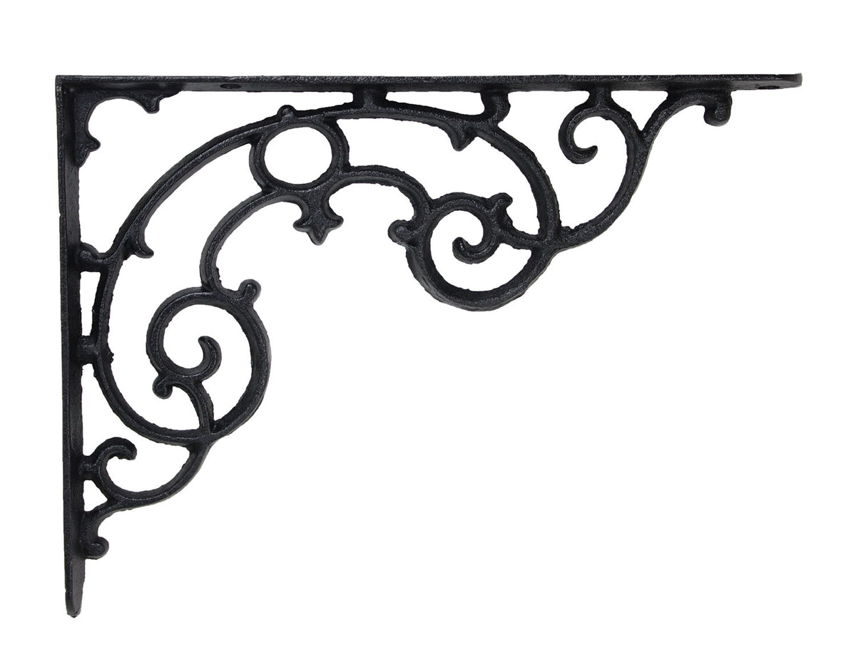 Cast Iron Scrollwork Shelf Brackets - Pair
