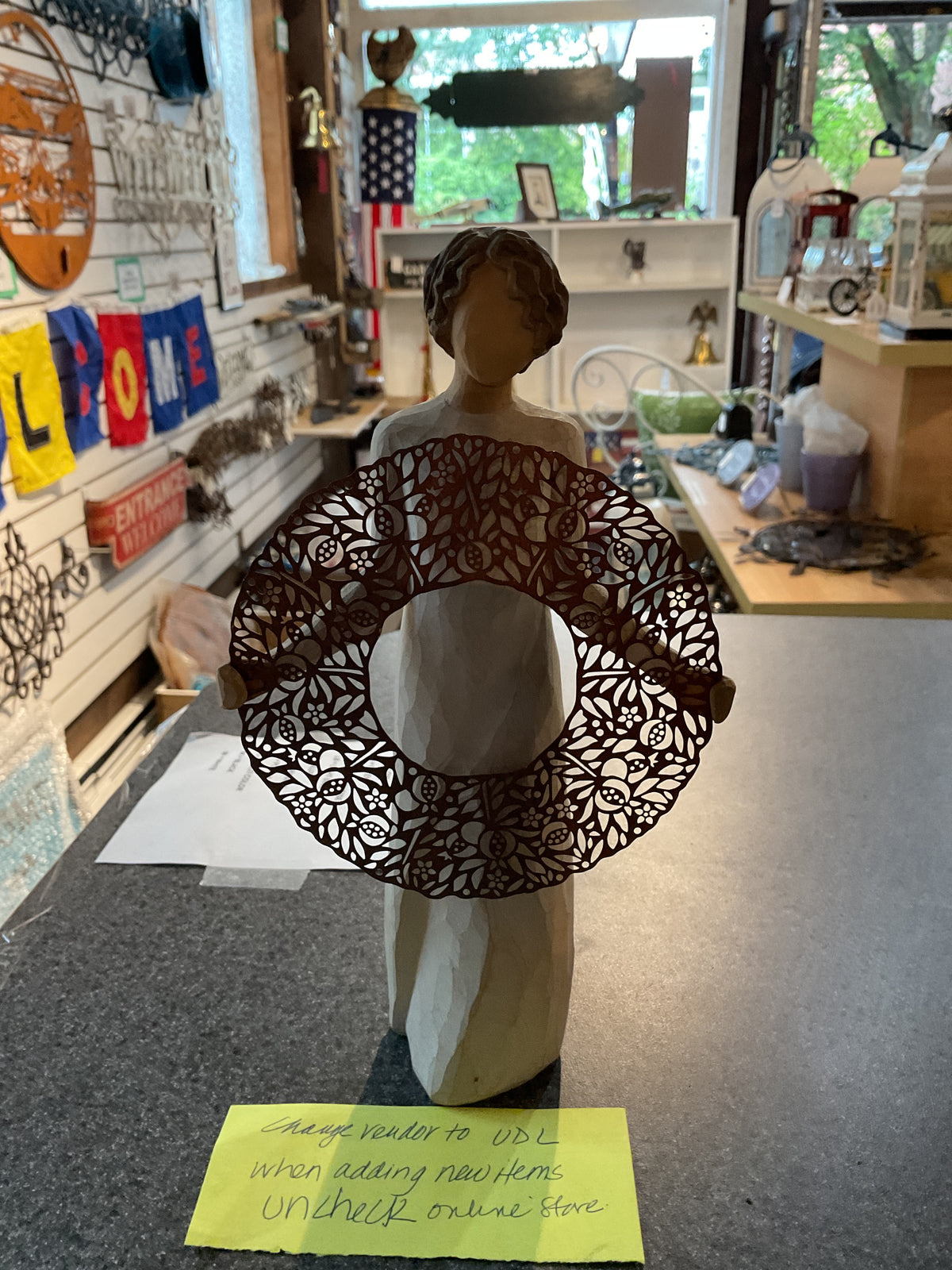 Woman Holding Wreath