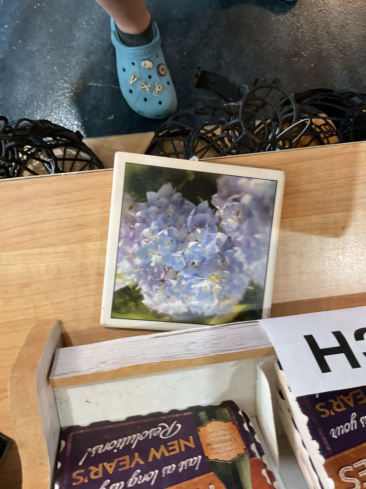 Purple flower coaster