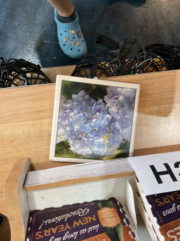 Purple flower coaster