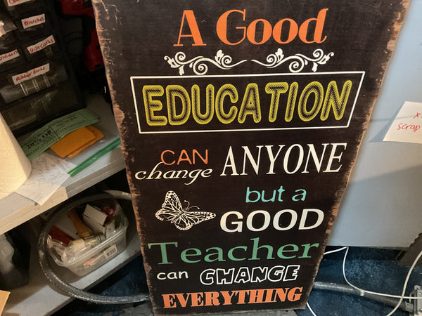 Wood sign teacher