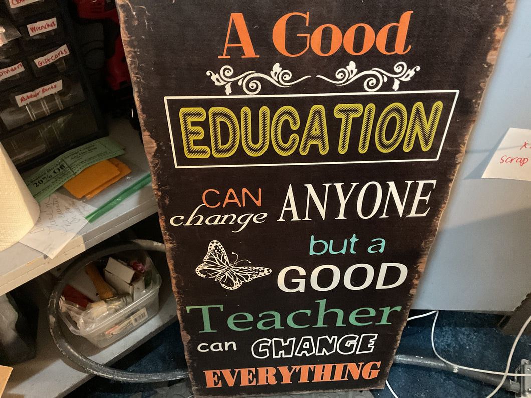 Wood sign teacher