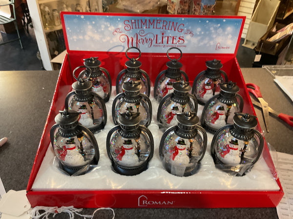 Lighted Snowman Lantern