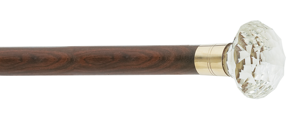 A987 Bastón con empuñadura de cristal transparente - 91 cm