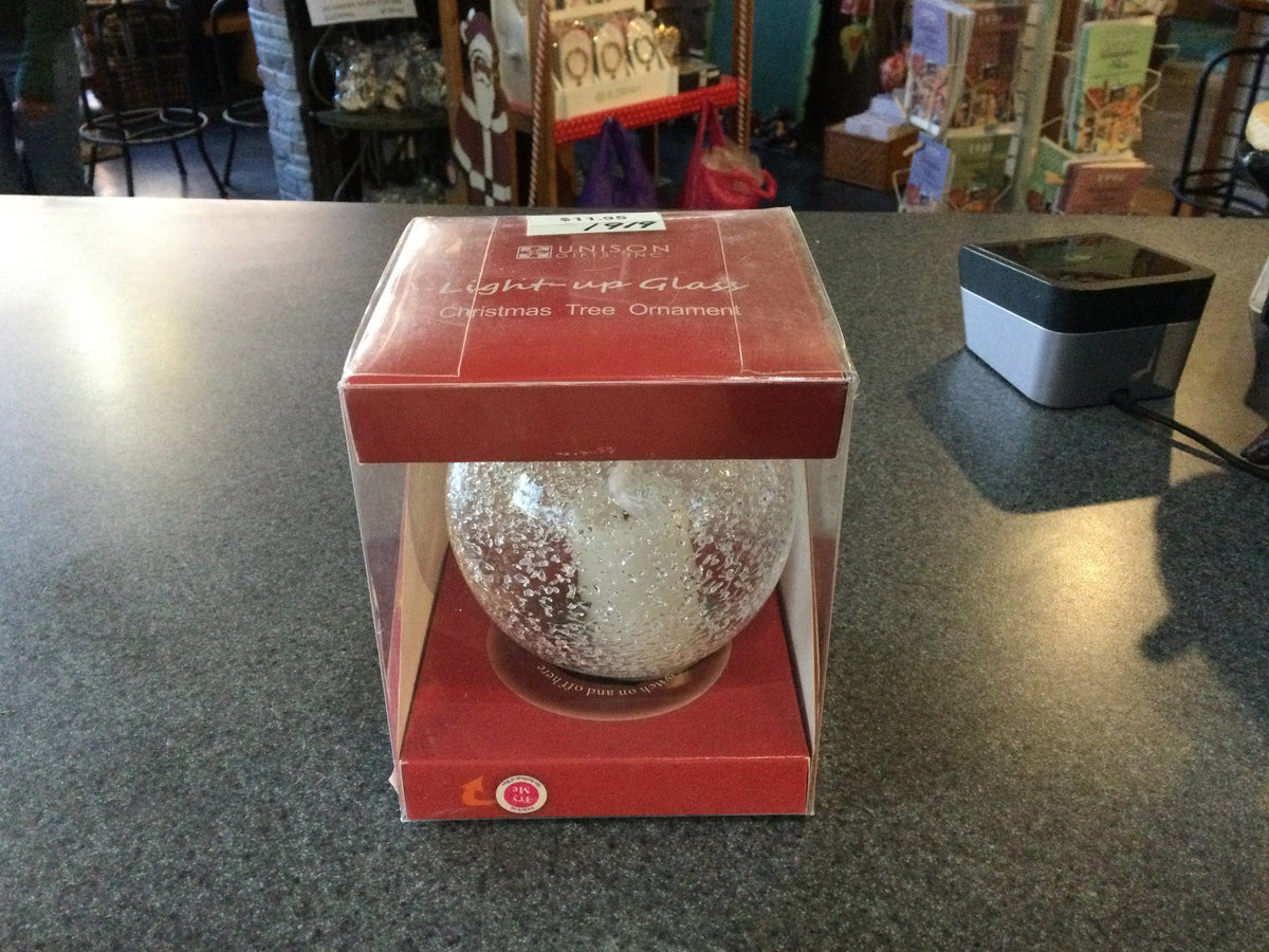 Lighted glass ornament