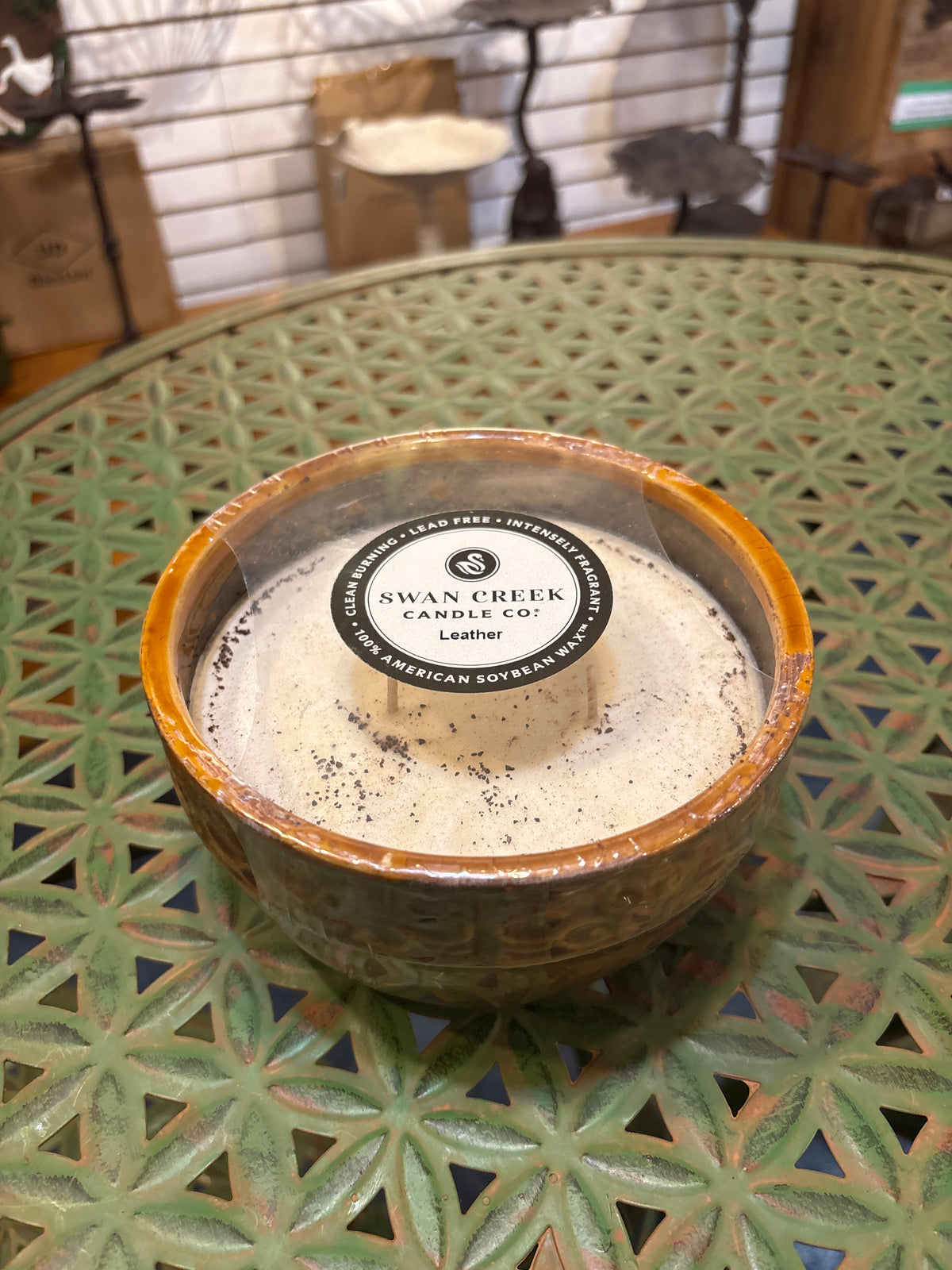 Swan Creek Leather Candle