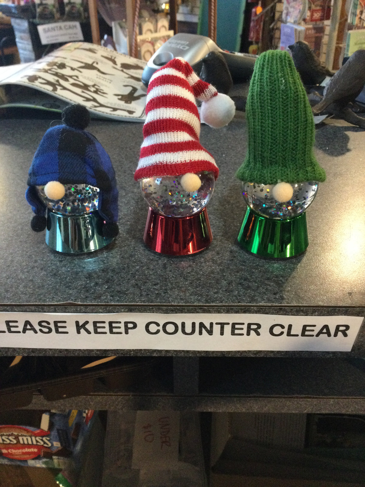 Gnome snow globe ornament