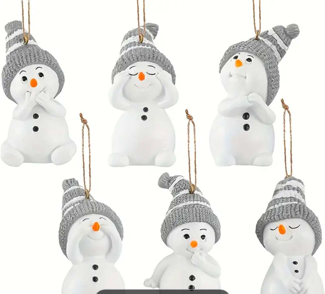 Glam Resin Snowman Ormanent