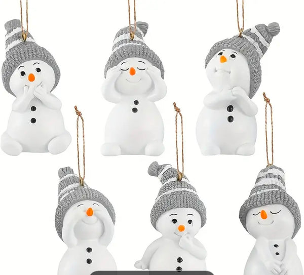 Ornamento de Boneco de Neve de Resina Glamoroso
