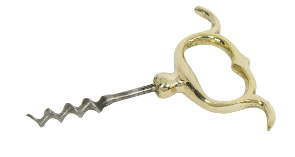 Brass Handle Corkscrew with Steel Worm