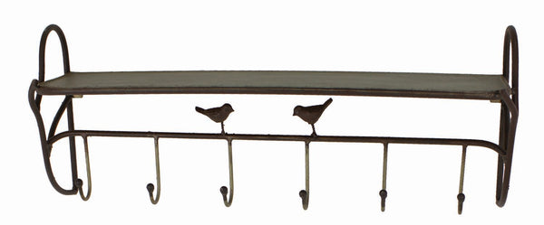 Metal Shelf w/ Hooks