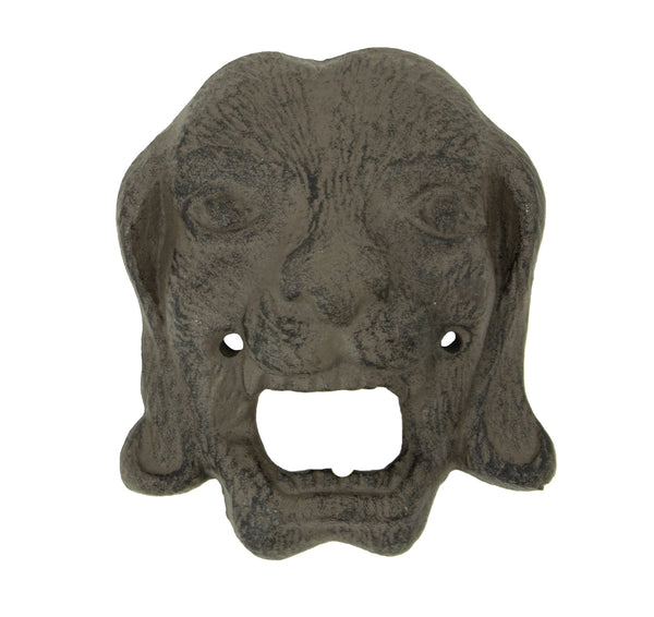 Cast Iron Dog Face Wall-Mount Bottle Opener