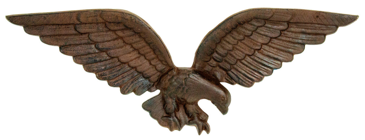 Cast Iron Eagle Plaque - Wings Spread in Flight