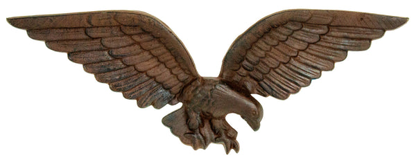 Cast Iron Eagle Plaque - Wings Spread in Flight