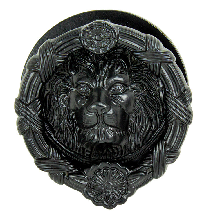 X4590 Llamador de puerta con forma de león negro