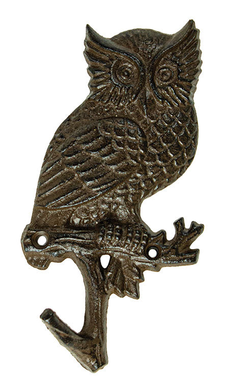 Owl on a Branch Hook - Cast Iron