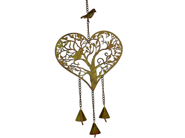 UX4773 heart bell w bird