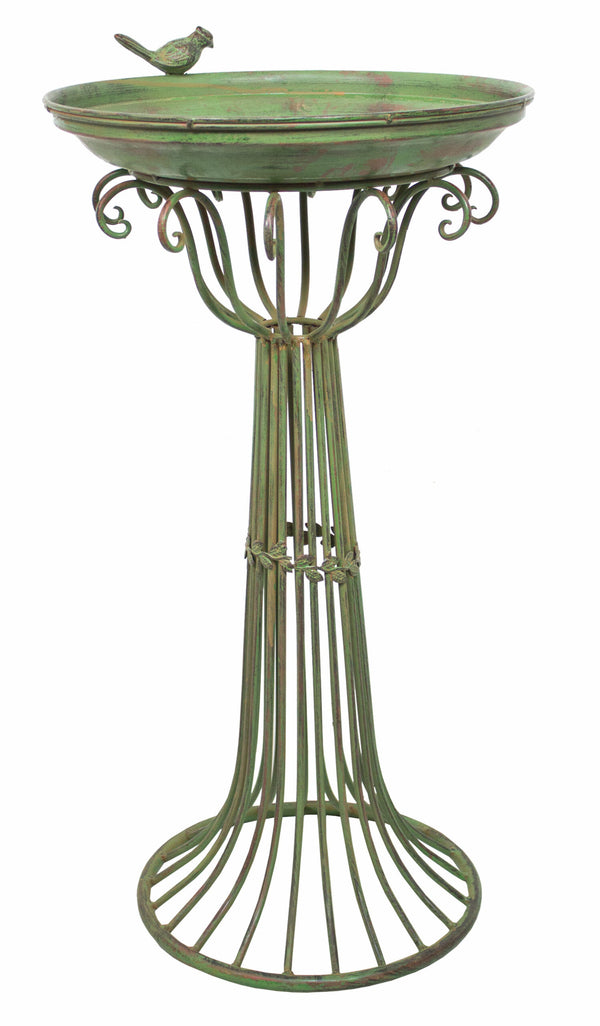 Green bird bath