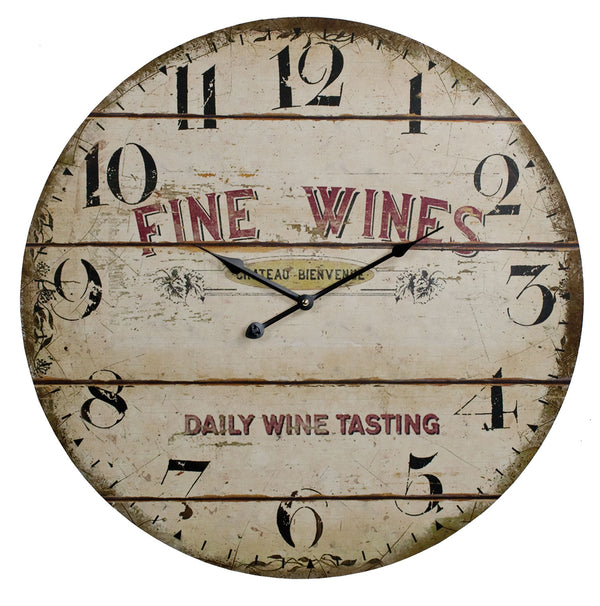 Fine Wines Clock - 23" Wood