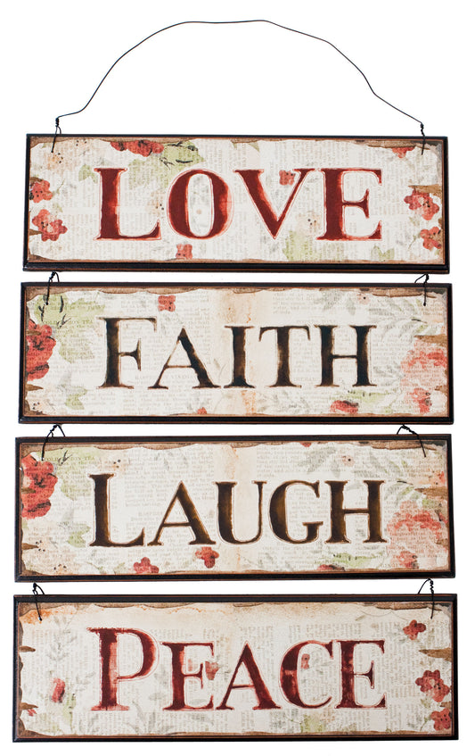 W2346 Love, Faith, Laugh, Peace Sign