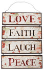 W2346 Love, Faith, Laugh, Peace Sign
