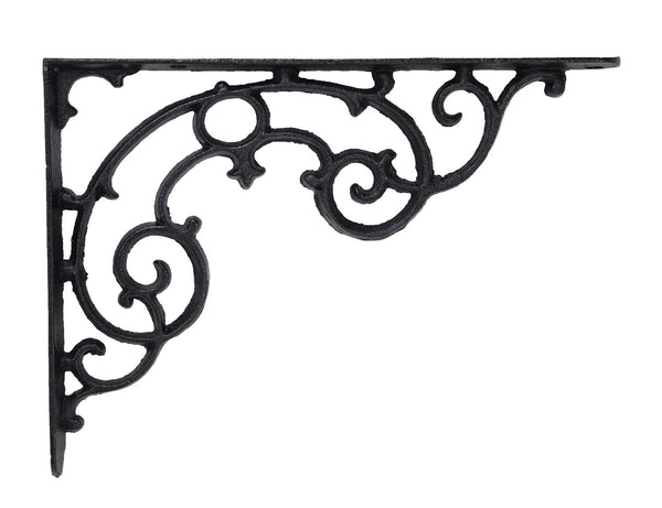 Cast Iron Scrollwork Shelf Brackets - Pair